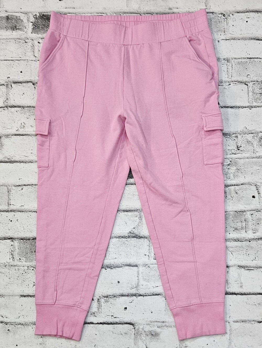 Daily Ritual Cargo Jogger Pants XL Pink Pull On Utility Sweatpants